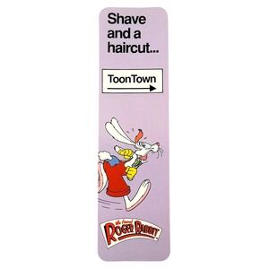 Vintage 80s Roger Rabbit Bookmark ToonTown haircut, 1987 Disney One Stop 26-0080